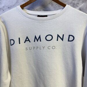 Vintage Diamond Supply Co Sweatshirt Mens Small 21.5x23.5 White Skate Y2K